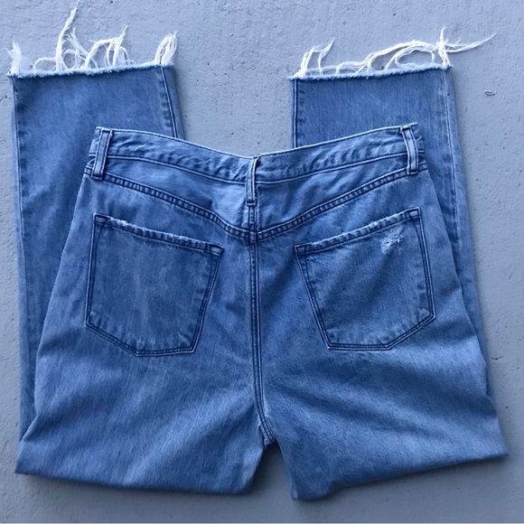 J BRAND Button Fly Ripped Polka Dot Distrusted Frayed Raw Hem Cropped Jeans - Picture 3 of 9